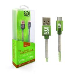 Cable de Datos ROCA   TWIST  USB A a Tipo C  200cm  2A  Verde