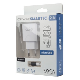 Cargador Inteligente ROCA 2.1A   1 USB  microUSB