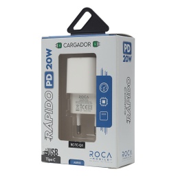 Cargador ROCA 20W   USB C  PD  Sin Cable