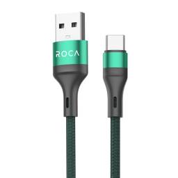 Cable de Datos ROCA   RUDE  USB A a Tipo C  300cm  2A  Verde