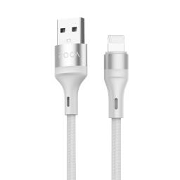 Cable de Datos ROCA   RUDE  USB A a Lightning  300cm  2A  Blanco