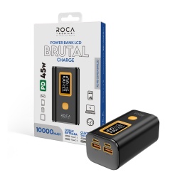 Power Bank ROCA PB10/LCD+PD45W   10.000mAh  2USB + 2PD  Negro