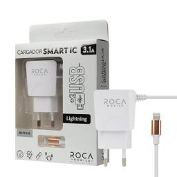 Cargador Inteligente ROCA 3.1A   2 USB  Lightning
