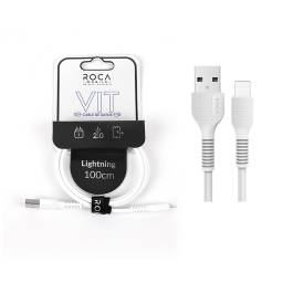 Cable de Datos ROCA   VIT  USB a Lightning  100cm  2.4A  Blanco  721119