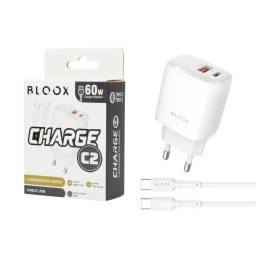 Cargador BLOOX A+C 3A   Cable Tipo C a Tipo C 60W (BL-TCA-C2)